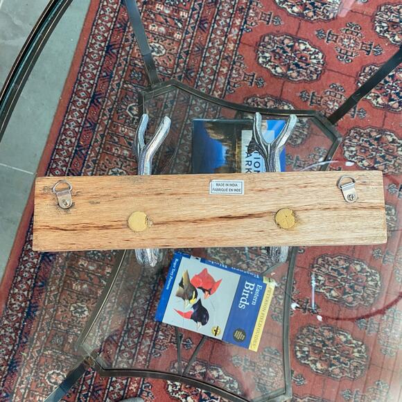 West Elm Silver Antler Wall Hook 12” Wide, 6-1/2” Tall - Picture 3 of 4